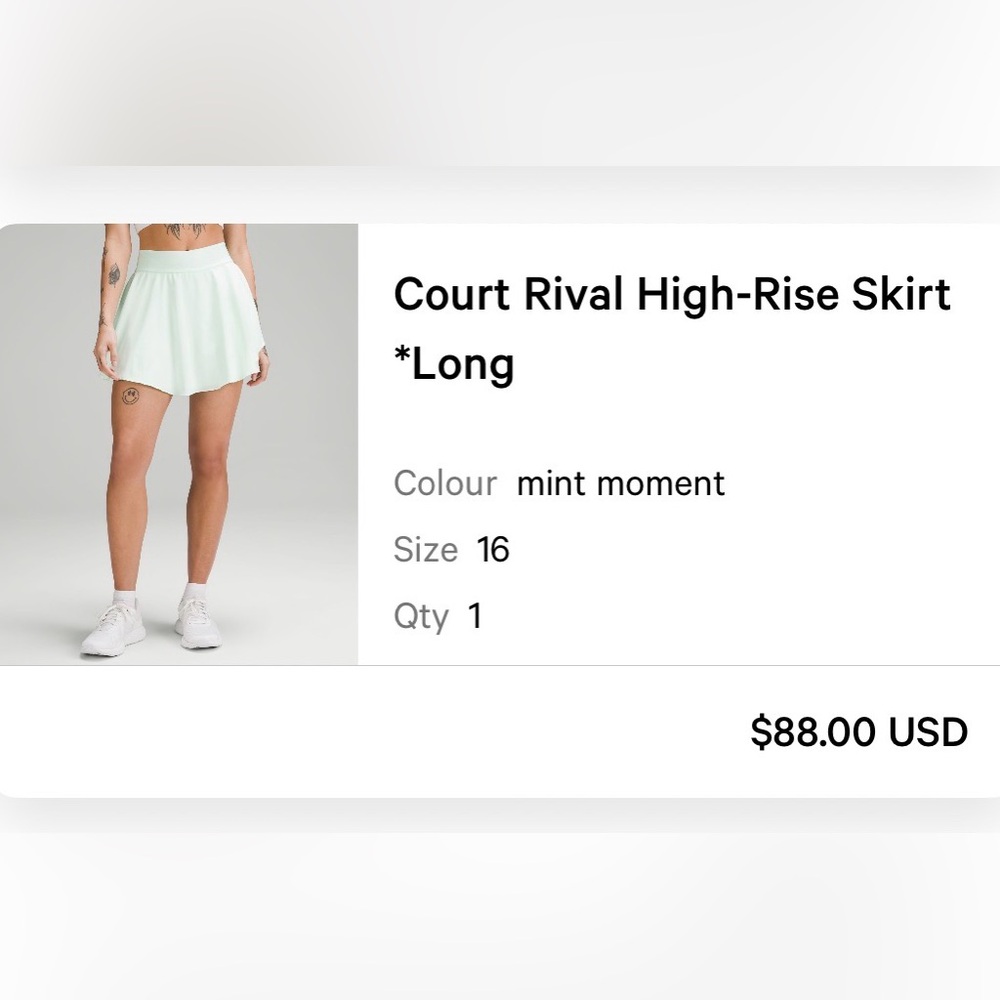 Lululemon court rival Skirt
